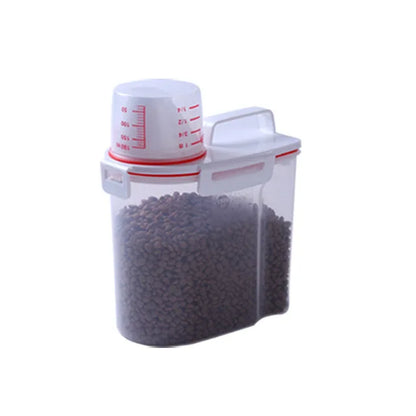 Pet Dog Food Box Sealed Storage Bucket Cat Food Box Moisture-Proof Rice Barrel Miscellaneous Grain Pet Food Barrel Measuring Cup