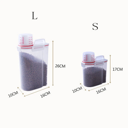 Pet Dog Food Box Sealed Storage Bucket Cat Food Box Moisture-Proof Rice Barrel Miscellaneous Grain Pet Food Barrel Measuring Cup