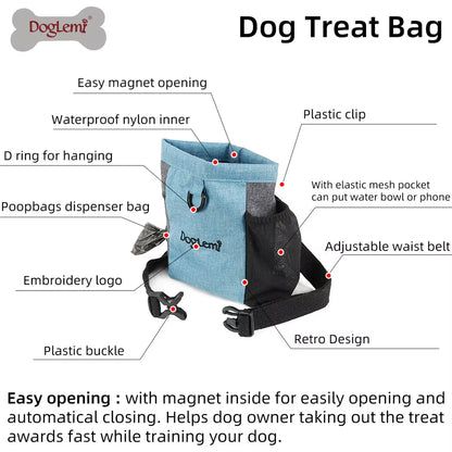 Professional Pet Treat Dog Pouch Tote Bag Waist Bag Multifunction Training Dog Helpers for Dogs German Shepherd Mascotas