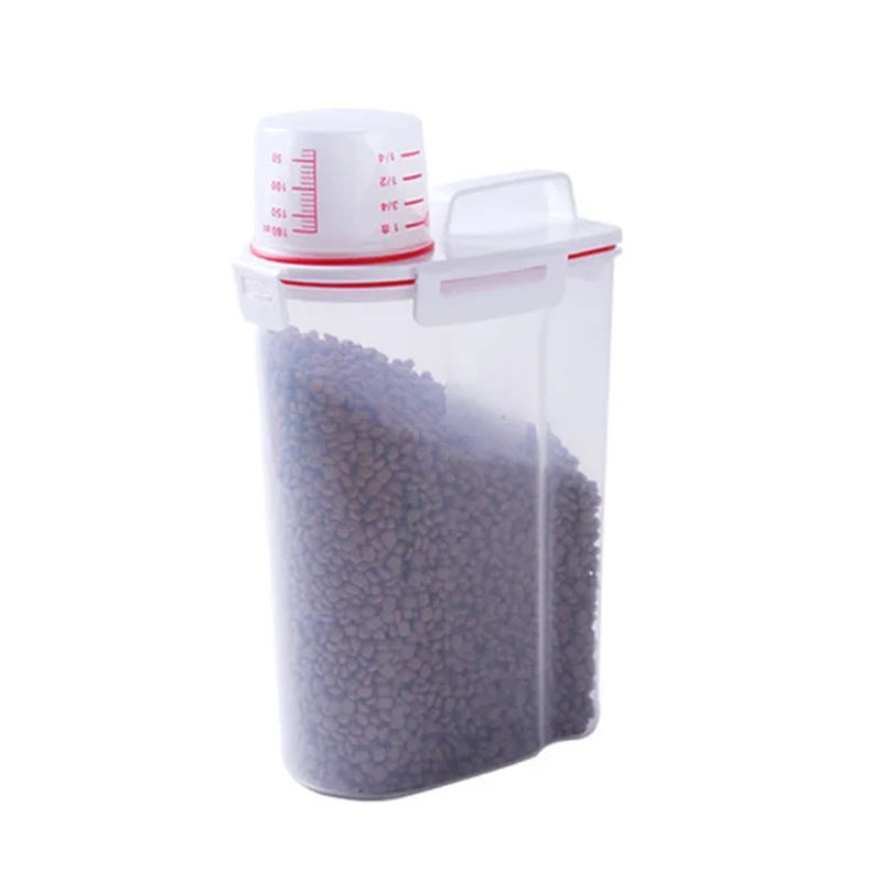 Pet Dog Food Box Sealed Storage Bucket Cat Food Box Moisture-Proof Rice Barrel Miscellaneous Grain Pet Food Barrel Measuring Cup